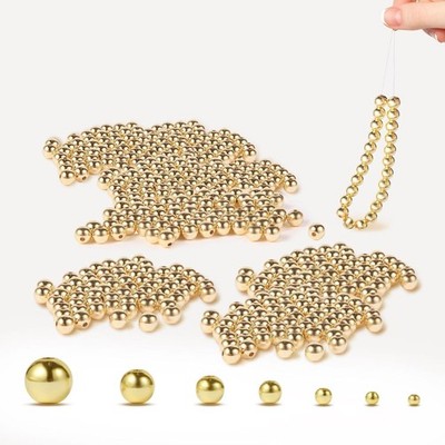 14K Gold Filled Round Ball Spacer Beads, Smooth Loose Ball Beads for DIY Bracele