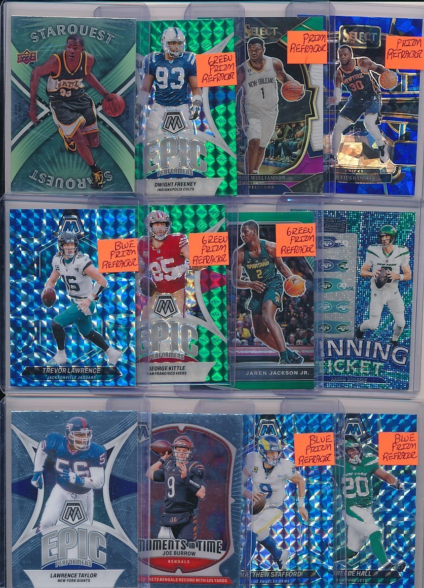 NICE 325 CARD GRADED PRIZM REFRACTOR INSERT ROOKIE SPORTS CARD COLLECTION LOT $$