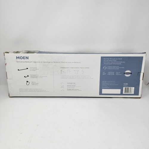 Moen Banbury 3 Piece Bathroom Accessory Kit Towel Bar in Matte Black Y2633BL - Picture 12 of 16