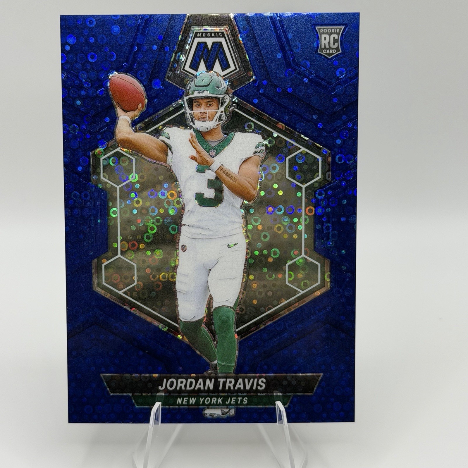 2024 Panini Mosaic Jordan Travis #395 No Huddle Blue 3/75! Jersey Number!