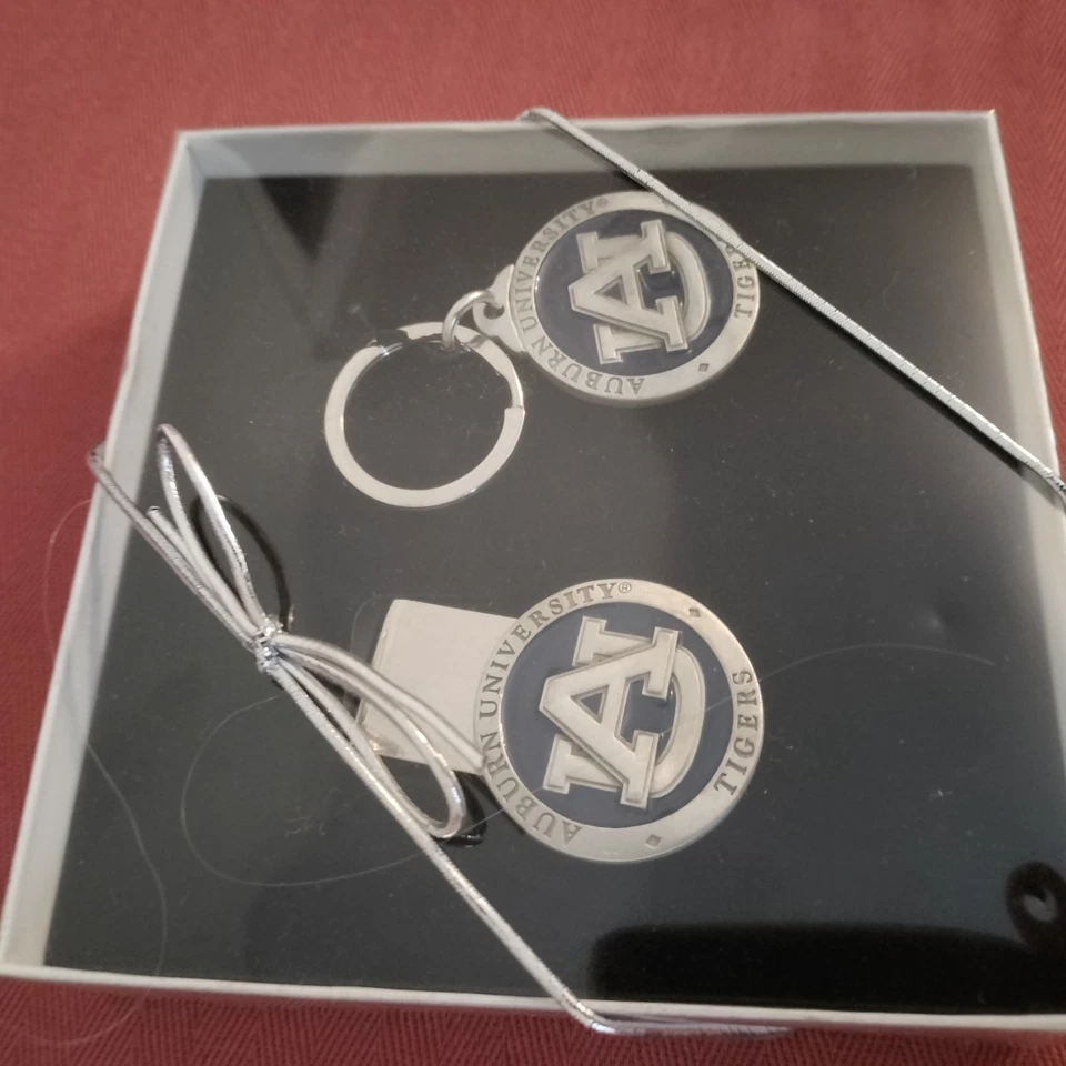 Auburn Football Collection Money Clip Key Chain Vintage Gift Set In Box - Image 4 of 4