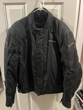 TourMaster Jett Series 3 Black Street Motorcycle Jacket Mens X-Large W/ Liner EC