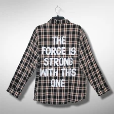 NWT Cakeworthy Star Wars Force Plaid Darth Vader Large Flannel Shirt Disney