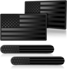 3D Metal American Flag Decal, Black USA Flag Emblem Sticker for Car, Truck, SUV,