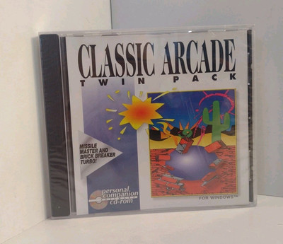 Windows 3.1 Classic Arcade Twin Pack CD-Rom. Missile Master & Brick Breaker. New