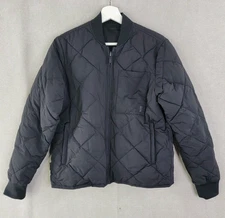 Frank and Oak Jacket Size Small Black The Skyline Reversible Quilted Bomber Coat