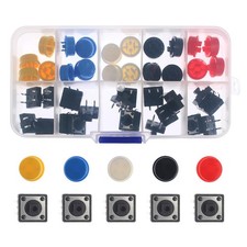 Micro Momentary Tactile Push Button Cap 12x12x7.3 mm 4 Pin PCB Fits 25 PCS