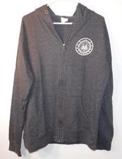 Battlestar Galactica Charcoal Full Zip Hoodie Sweatshirt BSG 75 Logo Men's L LG