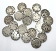 Lot Roll(20) 1908-D Good & Better Barber Halves $10 Face Value Circulated Coins