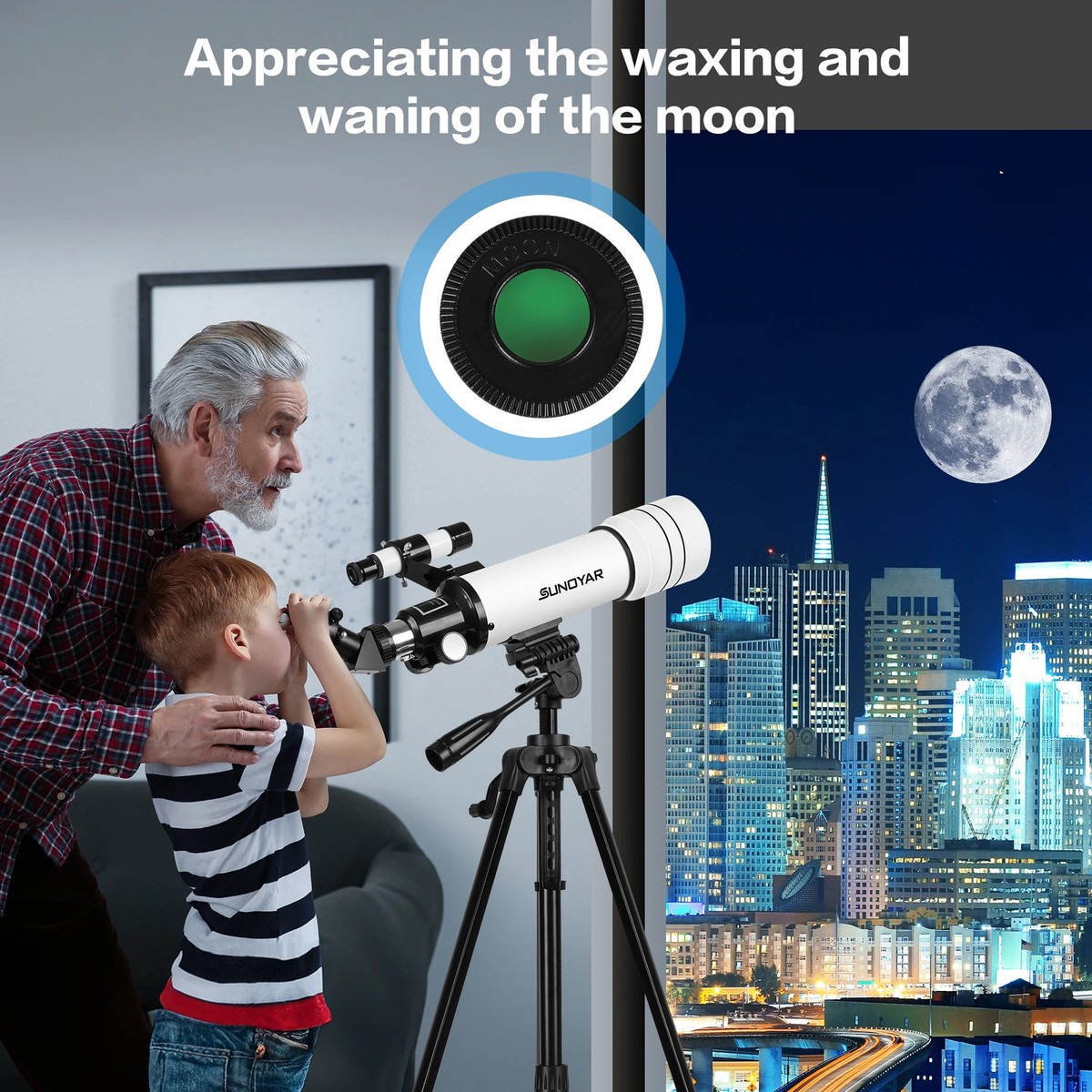 SUNOYAR MY-TW0018A 70mm Aperture (20X-333X) Refractor Telescopes