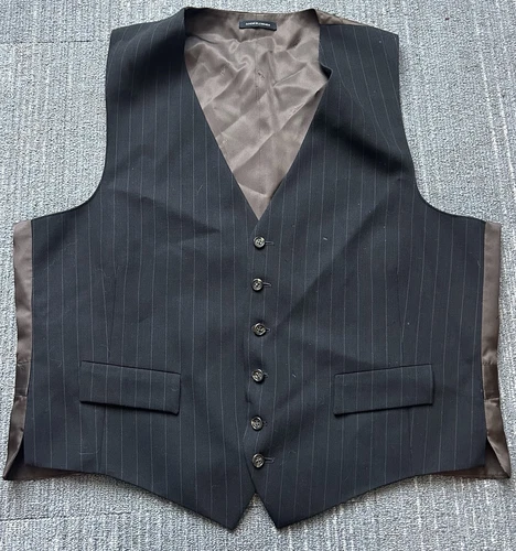 SAINT LAURENT (YSL) Giubbotto uomo vintage Yves Saint Laurent YSL lana nero righe marrone giacca taglia XL