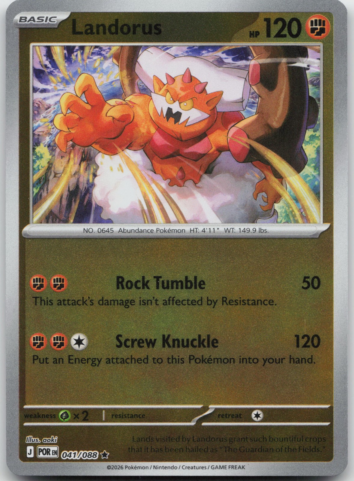 Landorus Rare ME03: Perfect Order 041/088 NM