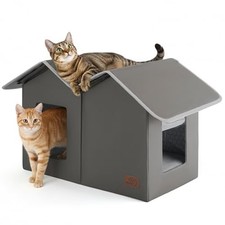 ReflexHeat Ex-Wide Weatherproof Outdoor Cat House with Polyester Unheated
