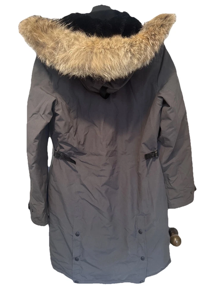 Parka de plumón Canada Goose Kensington con chaqueta de abrigo de piel para mujer mediana negra 2506L Foto 4 de 4