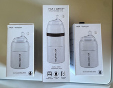 3 MILK WATER Insulated Stainless Bottles White BRAND NEW 125 Value