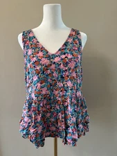 LOFT Women’s Large Floral V-Neck Floral Tank