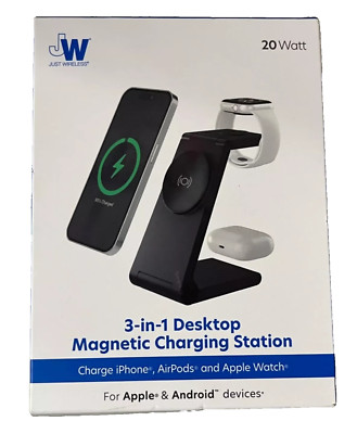 Just Wireless 3-in-1 Magnetic Wireless Charger for iPhone, Airpods, Apple Watch