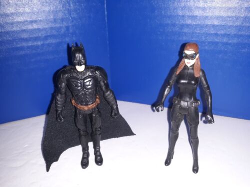 Lot de figurines DC The Dark Knight Rises Batman & Catwoman 4" Mattel 2012 3,75 - Photo 1 sur 1