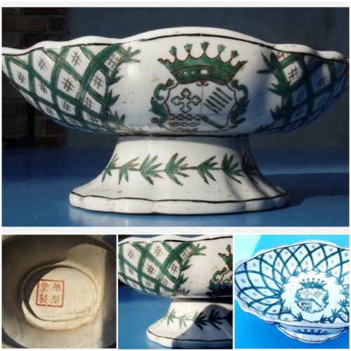 Ancienne Coupe Céramique Chinoise Porcelaine signature àidentifier/couronne - Photo 1 sur 9
