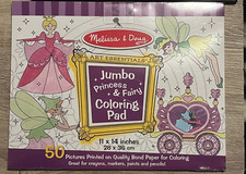New  Factory Sealed -- Melissa  Doug Jumbo Coloring Pad - Princess  Fairy