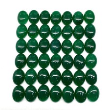 11 Pcs Natural Green Onyx 20x15mm Oval Cabochon Loose Untreated Gemstones