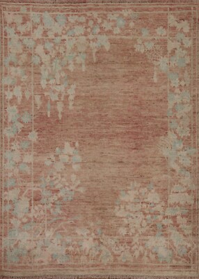 Muted Traditional Oushak Turkish 4x5 Area Rug Hand-knotted Antique Style Carpet