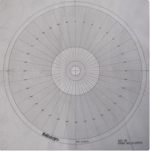 Optical Comparator Chart For Profile Projector Overlay Chart For Mitutoyo 512073