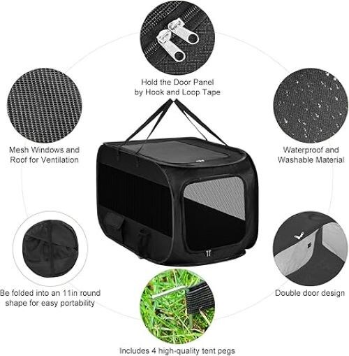 Realife 38in Collapsible Dog Kennel Large, Portable Dog Crates for