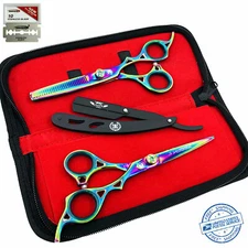 NEW JAPANESE 6" HAIR CUTTING HAIR STYLING THINNING SHEARS SCISSORS SET + RAZOR