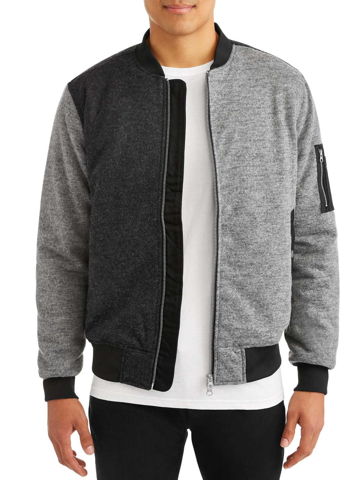 Мужская фланелевая куртка-бомбер с блокировкой WESC Medium 4 Мульти меланжевого серого цвета 14990₽