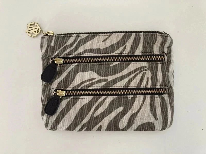 Roberto cavalli香水斑马动物印花手拿包