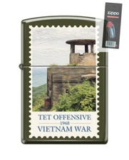 Zippo 82296 tet 1968 vietnam war stamp Lighter + FLINT PACK