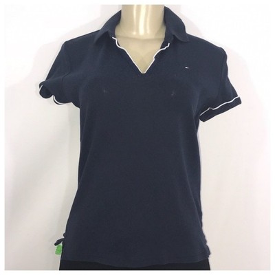 navy blue polo with white trim