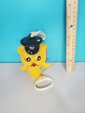 Vintage Owl Baby Toy Plays Brahms Lullaby Mid Century RARE