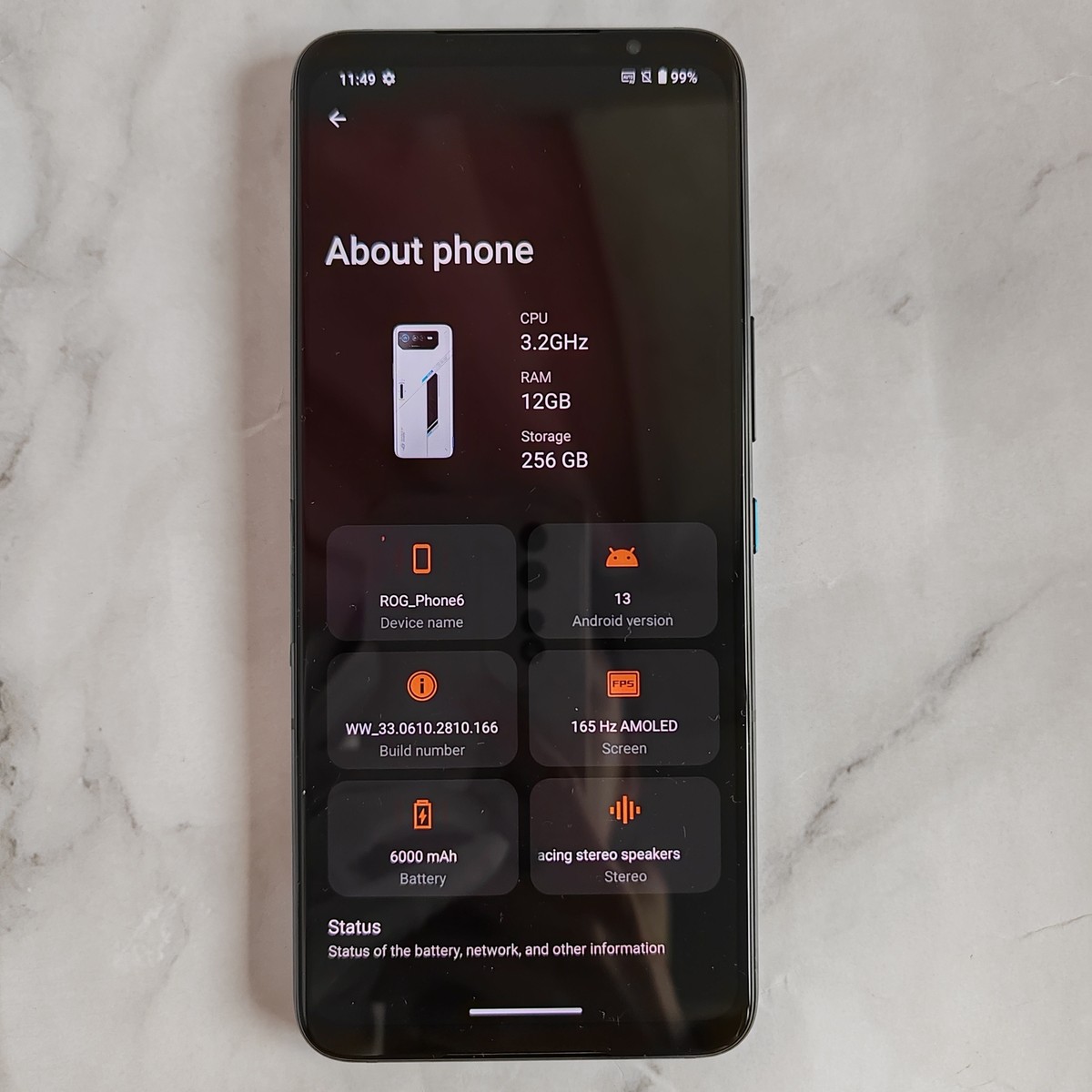Asus ROG Phone 6 6.78 Asus ROG Phone 6 6.78