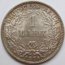 Münze Deutsches Reich Kaiserreich Silber 1 Mark 1876 C in fast Stempelglanz