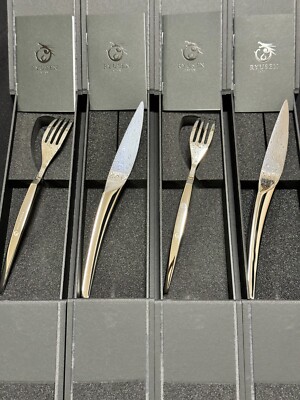 Ryusen Hamono Asymmetry SK01 Steak Knife / Grace Line FR01 Fork