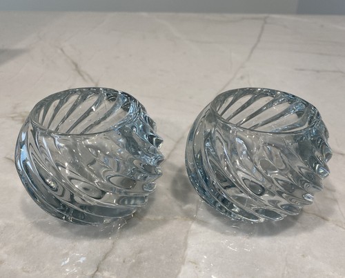 Set 2 Portacandele Votivi in Vetro Girevole Vortice in Vetro - Foto 1 di 6