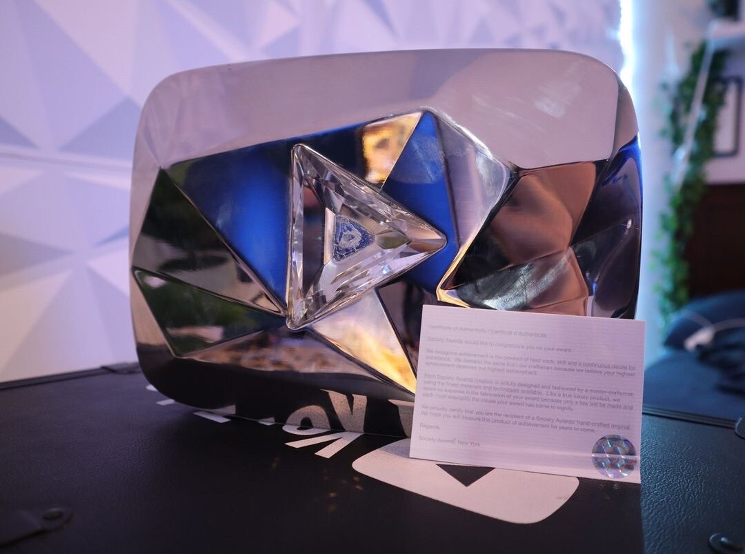 AUTHENTIC YT Diamond Play button For 10 Million subscribers AUTHENTIC YT Diamond Play button For 10 Million subscribers