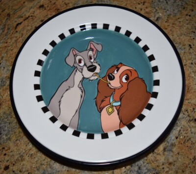 Walt Disney Gallery Lady and the Tramp Spaghetti Serving Dish Dinner Plate Pasta