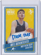 2021-22 Onyx Authenticated Vintage MATTHEW HURT AUTO Autograph RC Rookie Duke