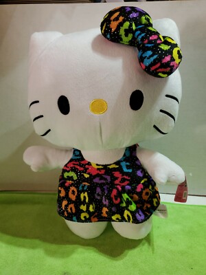 Hello Kitty NEW Sanrio Plush Stuffed Doll Fiesta 14'' Glitter Leopard Dress 2015 
