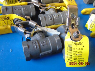 (1) Apollo 3/8'' Nominal FNPT Carbon Steel Ball Valve 92-142-27 Unibody THREADED