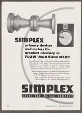 1948 SIMPLEX VALVE & METER Magazine AD~SIDU Solid RUBBER CUSHION/Long Beach, CA.