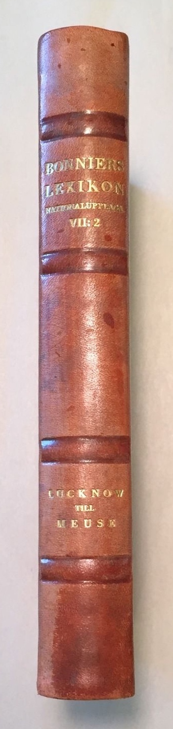 Bonniers Konversations Lexikon VII Lucknow-Meuse 1934 Half Leather Swedish Decor