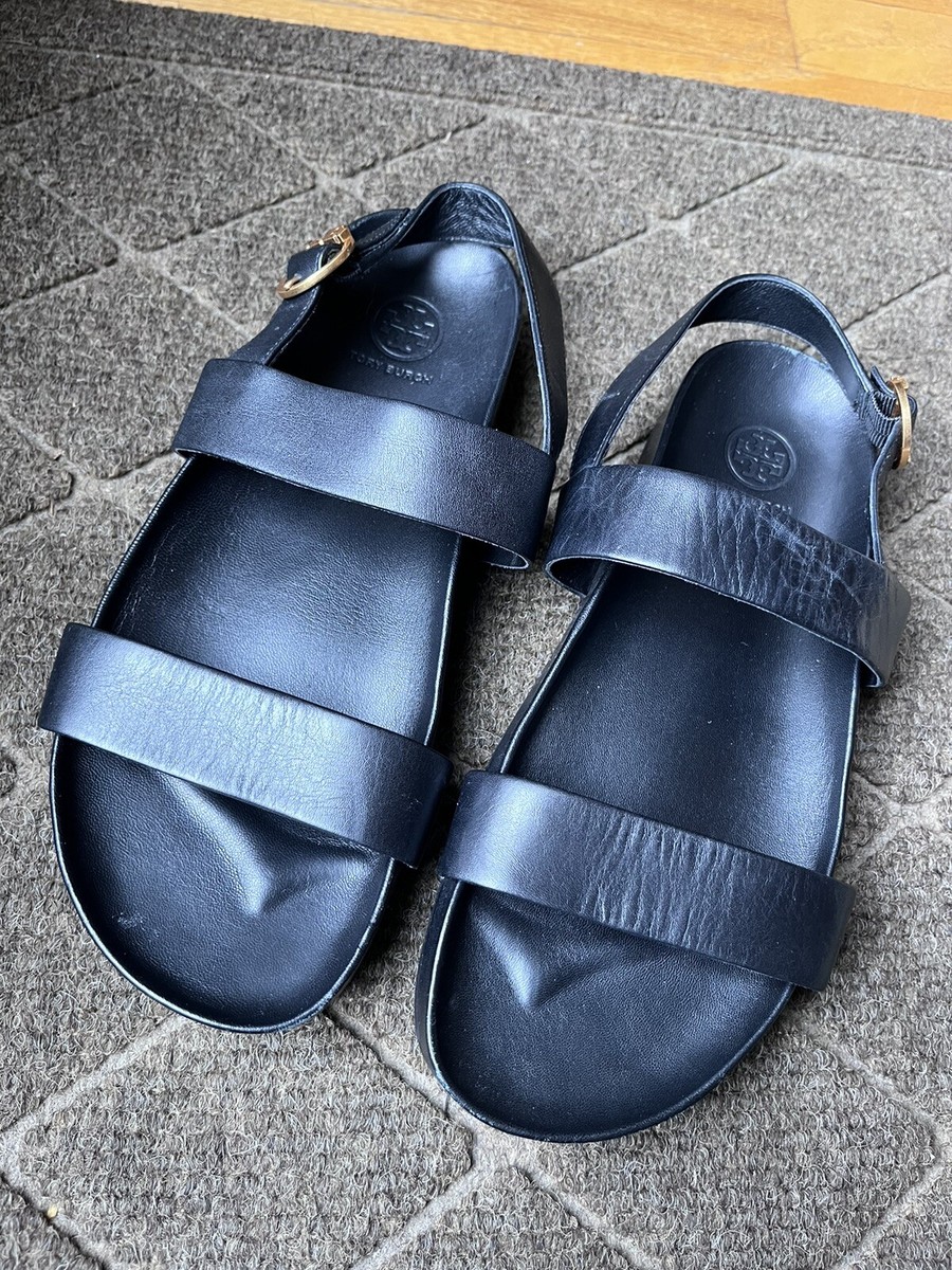 TORY BURCH 88339 BLACK CALF LEATHER SPORT SANDALS Was $279 TORY BURCH 88339 BLACK CALF LEATHER SPORT SANDALS Was $279