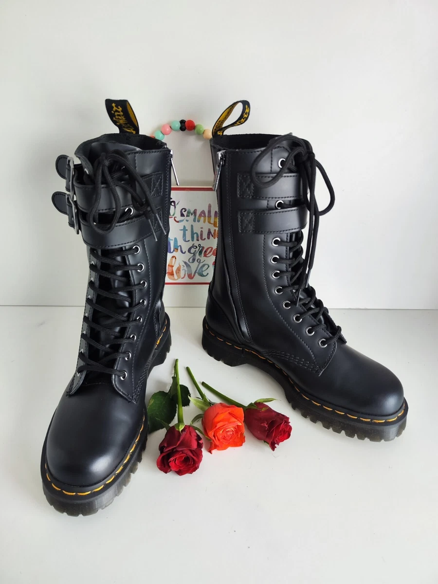 Dr Doc Martens 14 eye Caspian Alt Alternative Buckle Chunky Leather boot UK6.5