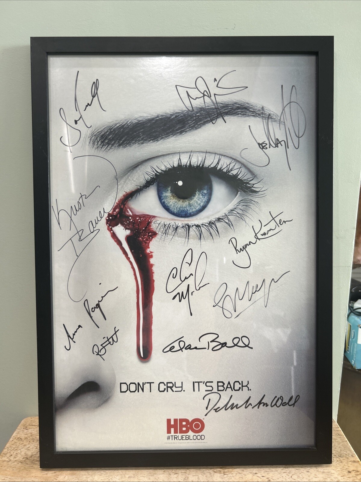 True Blood cast signed 2012 SDCC poster Bauer Kwanten Moyer Paquin Skarsgard