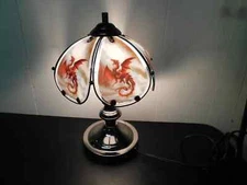 OK Lighting 14" Touch Lamp with Red Dragon Lantern Lamp