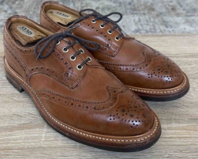 Tricker's Trickers Tan Brown Leather Derby Brogue Lace Up Shoes UK 11 US 12.5